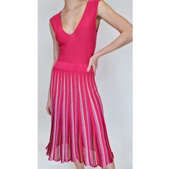 HAPPY SHEEP FUSHIA SHORT DISCO DRESS Sz Large - Picture 2 of 6